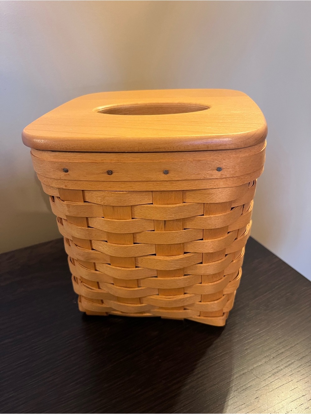 Vintage 2000 Longaberger Tall Boutique Tissue Basket Lid Insert Paper